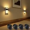 imageVOLISUN Night Lights Plug into Wall 4 Pack Up and Down LED Night Light with Dusk to Dawn Light Sensor 3000K Warm White Nightlight for Hallway Bedroom Bathroom Kitchen BlackBlack