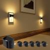 imageVOLISUN Night Lights Plug into Wall 4 Pack Up and Down LED Night Light with Dusk to Dawn Light Sensor 3000K Warm White Nightlight for Hallway Bedroom Bathroom Kitchen BlackBlack