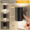 imageVOLISUN Night Lights Plug into Wall Dimmable LED Nightlight with Dusk to Dawn Light Sensor 0100LM Adjustable Brightness 3 Color Temperatures Compact Size Black 8 Pack for HallwayBedroomBathroomBlack3 Coloramber