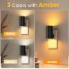 imageVOLISUN Night Lights Plug into Wall Dimmable LED Nightlight with Dusk to Dawn Light Sensor 0100LM Adjustable Brightness 3 Color Temperatures Compact Size Black 8 Pack for HallwayBedroomBathroomBlack3 Coloramber