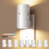 imageVOLISUN Night Lights Plug into Wall Dimmable LED Nightlight with Dusk to Dawn Light Sensor 0100LM Adjustable Brightness 3 Color Temperatures Compact Size Black 8 Pack for HallwayBedroomBathroomWhite