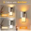 imageVOLISUN Night Lights Plug into Wall Dimmable LED Nightlight with Dusk to Dawn Light Sensor 0100LM Adjustable Brightness 3 Color Temperatures Compact Size Black 8 Pack for HallwayBedroomBathroomWhite3 Coloramber