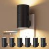 imageVOLISUN Night Lights Plug into Wall Dimmable LED Nightlight with Dusk to Dawn Light Sensor 0100LM Adjustable Brightness 3 Color Temperatures Compact Size Black 8 Pack for HallwayBedroomBathroomBlack
