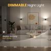 imageVOLISUN Night Lights Plug into Wall Dimmable LED Nightlight with Dusk to Dawn Light Sensor 0100LM Adjustable Brightness 3 Color Temperatures Compact Size Black 8 Pack for HallwayBedroomBathroomBlack