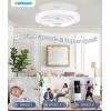 imageVOLISUN Socket Fan Light with Remote Socket Ceiling Fan with Dimmable Led Light 3 Colors 3000K6500K Screw in Small Ceiling Fan for Bedroom Kitchen Living Room GarageWhite