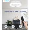imageVOLISUN Socket Fan Light with Remote Socket Ceiling Fan with Dimmable Led Light 3 Colors 3000K6500K Screw in Small Ceiling Fan for Bedroom Kitchen Living Room Garage