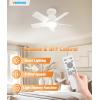imageVOLISUN Socket Fan Light with Remote Socket Ceiling Fan with Dimmable Led Light Bulb 3CCT 1500 Lumen Light Socket Fan Screw in Small Ceiling Fan for Bedroom Kitchen Living Room GarageWhite