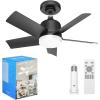 imageVOLISUN Socket Fan Light with Remote Socket Ceiling Fan with Dimmable Led Light Bulb 3CCT 1500 Lumen Light Socket Fan Screw in Small Ceiling Fan for Bedroom Kitchen Living Room GarageBlack