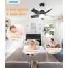 imageVOLISUN Socket Fan Light with Remote Socket Ceiling Fan with Dimmable Led Light Bulb 3CCT 1500 Lumen Light Socket Fan Screw in Small Ceiling Fan for Bedroom Kitchen Living Room GarageBlack
