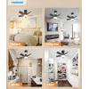 imageVOLISUN Socket Fan Light with Remote Socket Ceiling Fan with Dimmable Led Light Bulb 3CCT 1500 Lumen Light Socket Fan Screw in Small Ceiling Fan for Bedroom Kitchen Living Room GarageBlack