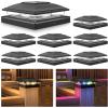 imageVOLISUN Solar Cap Light Outdoor Waterproof RGB Color Changing  Solar Fence Flashing Lights 4Pack Black for 4x4 5x5 6x6 Wooden Vinyl PostBlack
