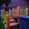 imageVOLISUN Solar Cap Light Outdoor Waterproof RGB Color Changing  Solar Fence Flashing Lights 4Pack Black for 4x4 5x5 6x6 Wooden Vinyl PostBlack