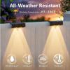 imageVOLISUN Solar Deck Lights 12 Pack Warm White Cool White and RGB Color Glow LED Large Size Lamp IP65 Waterproof Solar Fence Lights Outdoor for Step Patio Fence Railing Wall Stairs12