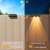 imageVOLISUN Solar Deck Lights 12 Pack Warm White Cool White and RGB Color Glow LED Large Size Lamp IP65 Waterproof Solar Fence Lights Outdoor for Step Patio Fence Railing Wall Stairs12
