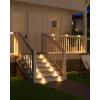 imageVOLISUN Solar Deck Lights 8 Pack Warm White Glow LED Large Size Lamp IP65 Waterproof Step Lights Outdoor for Deck Step Fence Railing Wall and StairsWhite