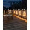 imageVOLISUN Solar Deck Lights 8 Pack Warm White Glow LED Large Size Lamp IP65 Waterproof Step Lights Outdoor for Deck Step Fence Railing Wall and StairsWhite