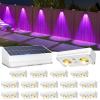 imageVOLISUN Solar Fence Lights 12 Pack Warm White Cool White and RGB Color Glow LED Solar Lights IP65 Waterproof Fence Solar Lights Outdoor for Patio Backyard Railing Deck Fence and WallBlackWhite