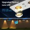imageVOLISUN Solar Fence Lights 12 Pack Warm White Cool White and RGB Color Glow LED Solar Lights IP65 Waterproof Fence Solar Lights Outdoor for Patio Backyard Railing Deck Fence and WallBlackBlack