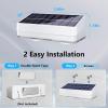 imageVOLISUN Solar Fence Lights 12 Pack Warm White Cool White and RGB Color Glow LED Solar Lights IP65 Waterproof Fence Solar Lights Outdoor for Patio Backyard Railing Deck Fence and WallBlackWhite