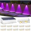 imageVOLISUN Solar Fence Lights 12 Pack Warm White Cool White and RGB Color Glow LED Solar Lights IP65 Waterproof Fence Solar Lights Outdoor for Patio Backyard Railing Deck Fence and WallBlackWhite