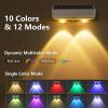 imageVOLISUN Solar Fence Lights 12 Pack Warm White Cool White and RGB Color Glow LED Solar Lights IP65 Waterproof Fence Solar Lights Outdoor for Patio Backyard Railing Deck Fence and WallBlackWhite