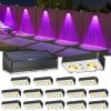 imageVOLISUN Solar Fence Lights 12 Pack Warm White Cool White and RGB Color Glow LED Solar Lights IP65 Waterproof Fence Solar Lights Outdoor for Patio Backyard Railing Deck Fence and WallBlackBlack