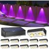 imageVOLISUN Solar Fence Lights 12 Pack Warm White Cool White and RGB Color Glow LED Solar Lights IP65 Waterproof Fence Solar Lights Outdoor for Patio Backyard Railing Deck Fence and WallBlackBlack