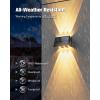 imageVOLISUN Solar Fence Lights 6 Pack Color Glow LED Up and Down Wall Lights IP65 Waterproof Solar Lights Outdoor for Patio Backyard Railing Deck Fence and Wall 4 Lenses12