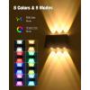 imageVOLISUN Solar Fence Lights 6 Pack Color Glow LED Up and Down Wall Lights IP65 Waterproof Solar Lights Outdoor for Patio Backyard Railing Deck Fence and Wall 4 Lenses12