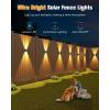imageVOLISUN Solar Fence Lights 6 Pack Color Glow LED Up and Down Wall Lights IP65 Waterproof Solar Lights Outdoor for Patio Backyard Railing Deck Fence and Wall 4 Lenses12