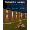 imageVOLISUN Solar Fence Lights 6 Pack Color Glow LED Up and Down Wall Lights IP65 Waterproof Solar Lights Outdoor for Patio Backyard Railing Deck Fence and Wall 4 Lenses6