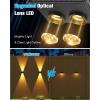 imageVOLISUN Solar Fence Lights 6 Pack Color Glow LED Up and Down Wall Lights IP65 Waterproof Solar Lights Outdoor for Patio Backyard Railing Deck Fence and Wall 4 Lenses12