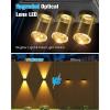 imageVOLISUN Solar Fence Lights 6 Pack Color Glow LED Up and Down Wall Lights IP65 Waterproof Solar Lights Outdoor for Patio Backyard Railing Deck Fence and Wall 4 Lenses6