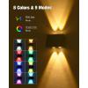 imageVOLISUN Solar Fence Lights 6 Pack Color Glow LED Up and Down Wall Lights IP65 Waterproof Solar Lights Outdoor for Patio Backyard Railing Deck Fence and Wall 4 Lenses6