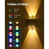 imageVOLISUN Solar Fence Lights 6 Pack Color Glow LED Up and Down Wall Lights IP65 Waterproof Solar Lights Outdoor for Patio Backyard Railing Deck Fence and Wall 4 Lenses12