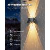 imageVOLISUN Solar Fence Lights 6 Pack Color Glow LED Up and Down Wall Lights IP65 Waterproof Solar Lights Outdoor for Patio Backyard Railing Deck Fence and Wall 4 Lenses6