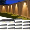 imageVOLISUN Solar Fence Lights 8 Pack Solar Powered Fence Lights Outdoor with Warm White LED Spot Lens IP65 Waterproof Fence Solar Lights Outdoor for Patio Backyard Railing DeckWhiteBlack