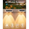 imageVOLISUN Solar Fence Lights 8 Pack Solar Powered Fence Lights Outdoor with Warm White LED Spot Lens IP65 Waterproof Fence Solar Lights Outdoor for Patio Backyard Railing DeckWhiteWhite