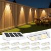 imageVOLISUN Solar Fence Lights 8 Pack Solar Powered Fence Lights Outdoor with Warm White LED Spot Lens IP65 Waterproof Fence Solar Lights Outdoor for Patio Backyard Railing DeckWhiteWhite
