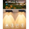 imageVOLISUN Solar Fence Lights 8 Pack Solar Powered Fence Lights Outdoor with Warm White LED Spot Lens IP65 Waterproof Fence Solar Lights Outdoor for Patio Backyard Railing DeckWhiteBlack