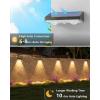 imageVOLISUN Solar Fence Lights 8 Pack Solar Powered Fence Lights Outdoor with Warm White LED Spot Lens IP65 Waterproof Fence Solar Lights Outdoor for Patio Backyard Railing DeckWhiteBlack