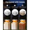 imageVOLISUN Solar Fence Post Cap Lights 8pack Black Solar Deck Cap Flame Light Outdoor Waterproof High Brightness Flickering Flame SMD LED Lighting for 4x4 Wooden4x4 5x5 Vinyl PostWhite