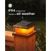 imageVOLISUN Solar Fence Post Cap Lights 8pack Black Solar Deck Cap Flame Light Outdoor Waterproof High Brightness Flickering Flame SMD LED Lighting for 4x4 Wooden4x4 5x5 Vinyl PostBlack