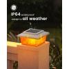 imageVOLISUN Solar Fence Post Cap Lights 8pack Black Solar Deck Cap Flame Light Outdoor Waterproof High Brightness Flickering Flame SMD LED Lighting for 4x4 Wooden4x4 5x5 Vinyl PostWhite