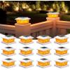 imageVOLISUN Solar Fence Post Cap Lights 8pack Black Solar Deck Cap Flame Light Outdoor Waterproof High Brightness Flickering Flame SMD LED Lighting for 4x4 Wooden4x4 5x5 Vinyl PostWhite