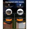 imageVOLISUN Solar Fence Post Cap Lights 8pack Black Solar Deck Cap Flame Light Outdoor Waterproof High Brightness Flickering Flame SMD LED Lighting for 4x4 Wooden4x4 5x5 Vinyl PostBlack