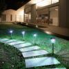 imageVOLISUN Solar Pathway Lights Outdoor 4Pack 25 Lumens 5000K Daylight IP65 Waterproof Metal and Glass Adjustable Brightness