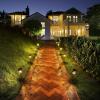 imageVOLISUN Solar Pathway Lights Outdoor25 Lumens 4Pack Solar Outdoor Light 3000K Warm White IP65 Metal and Glass Solar Garden Light Landscape Pathway Light for Walkway DrivewayAdjustable Brightness