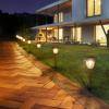 imageVOLISUN Solar Pathway Lights Outdoor25 Lumens 4Pack Solar Outdoor Light 3000K Warm White IP65 Metal and Glass Solar Garden Light Landscape Pathway Light for Walkway DrivewayAdjustable Brightness