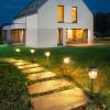imageVOLISUN Solar Pathway Lights Outdoor25 Lumens 4Pack Solar Outdoor Light 3000K Warm White IP65 Metal and Glass Solar Garden Light Landscape Pathway Light for Walkway DrivewayAdjustable Brightness